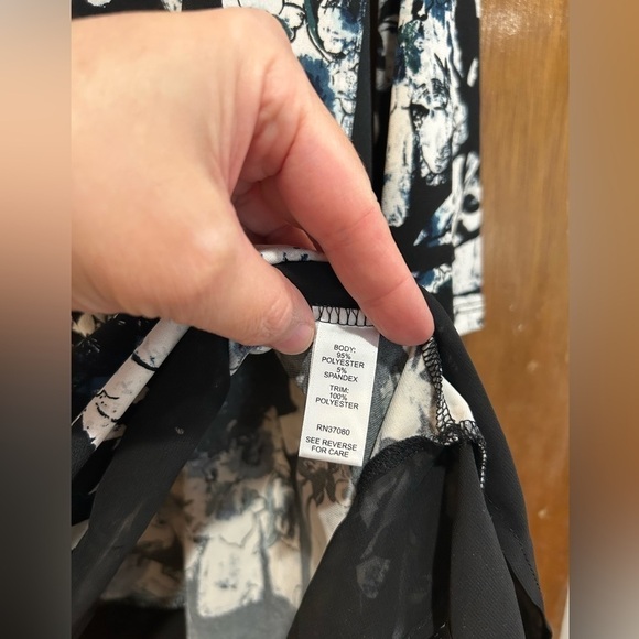 CATOS Womens Black and White Pullover Blouse Size Large - Picture 7 of 11